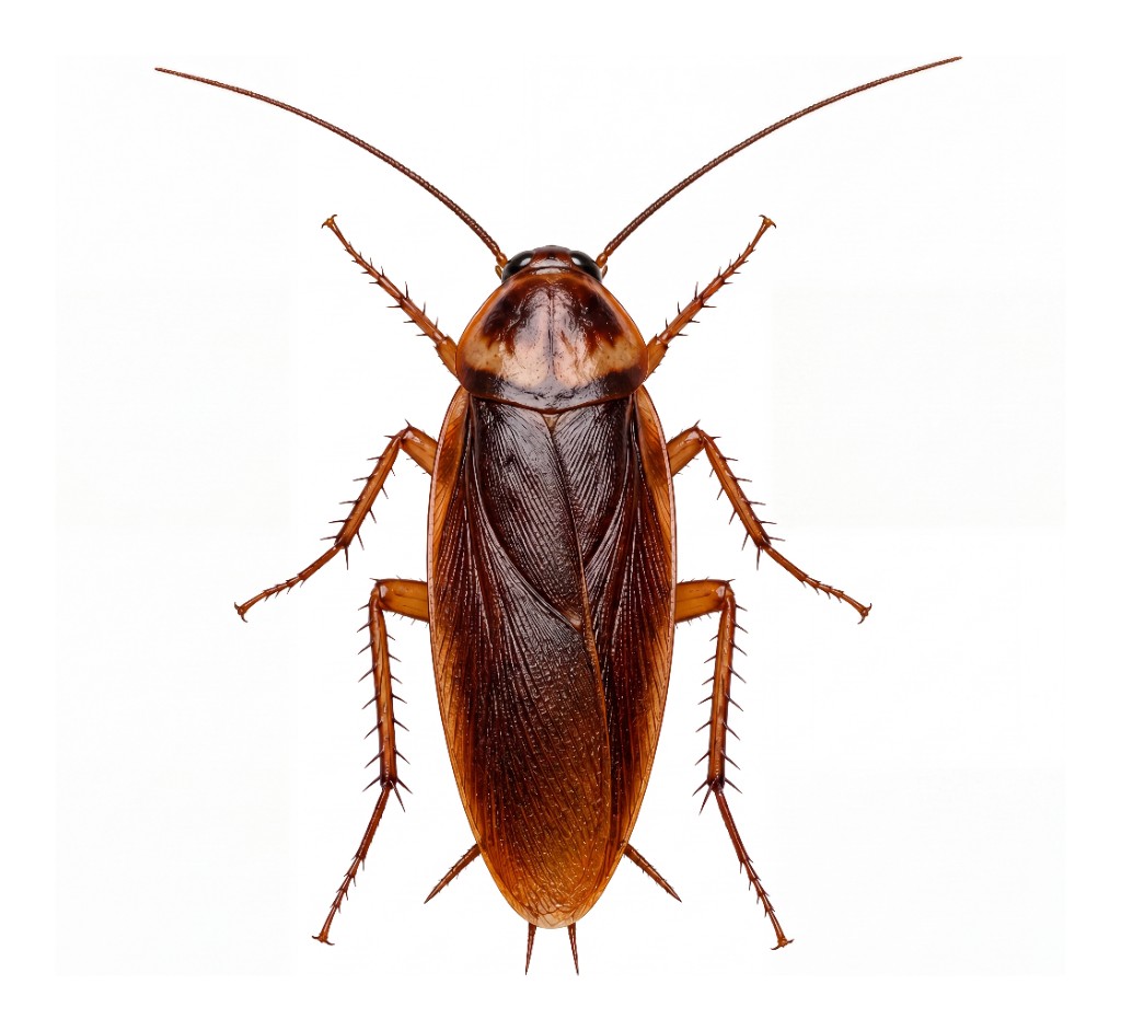 Top view of an American cockroach for identification