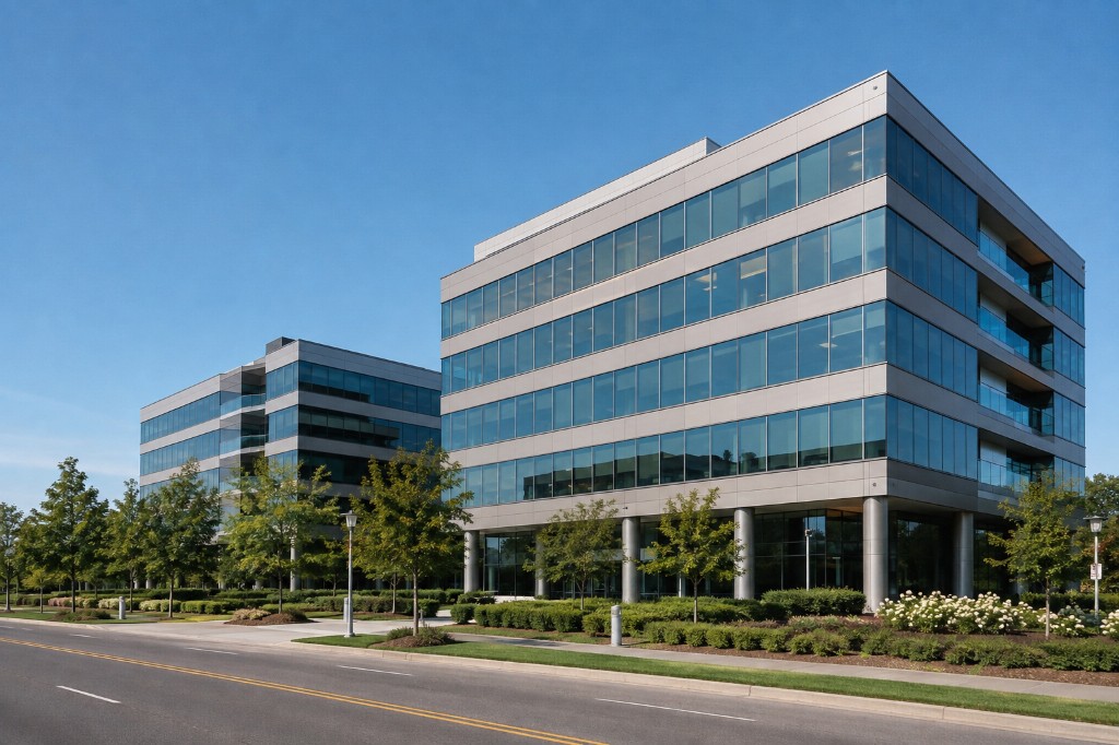 Modern commercial office buildings for office pest prevention